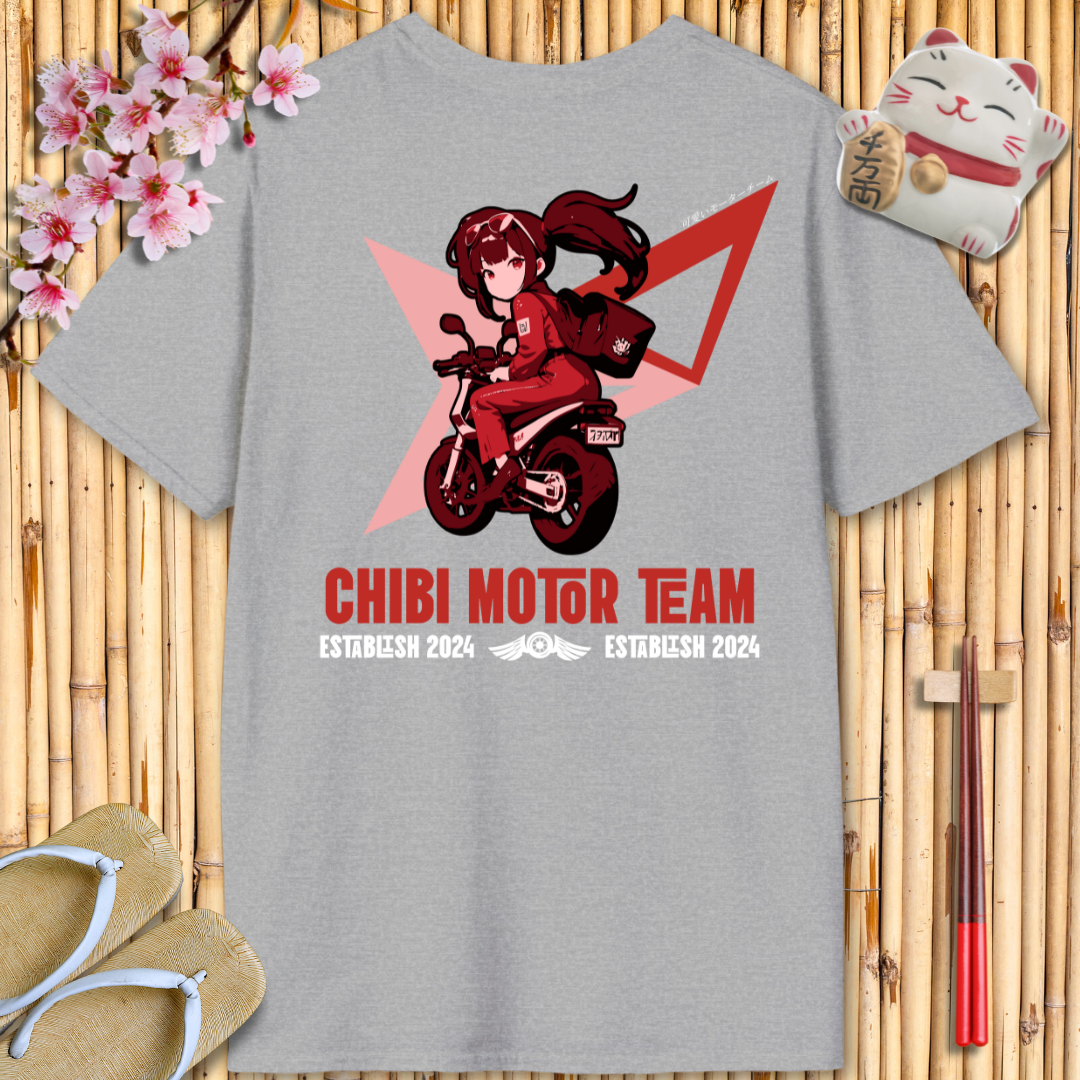 Chibi moto girl red Back Unisex Softstyle T-Shirt