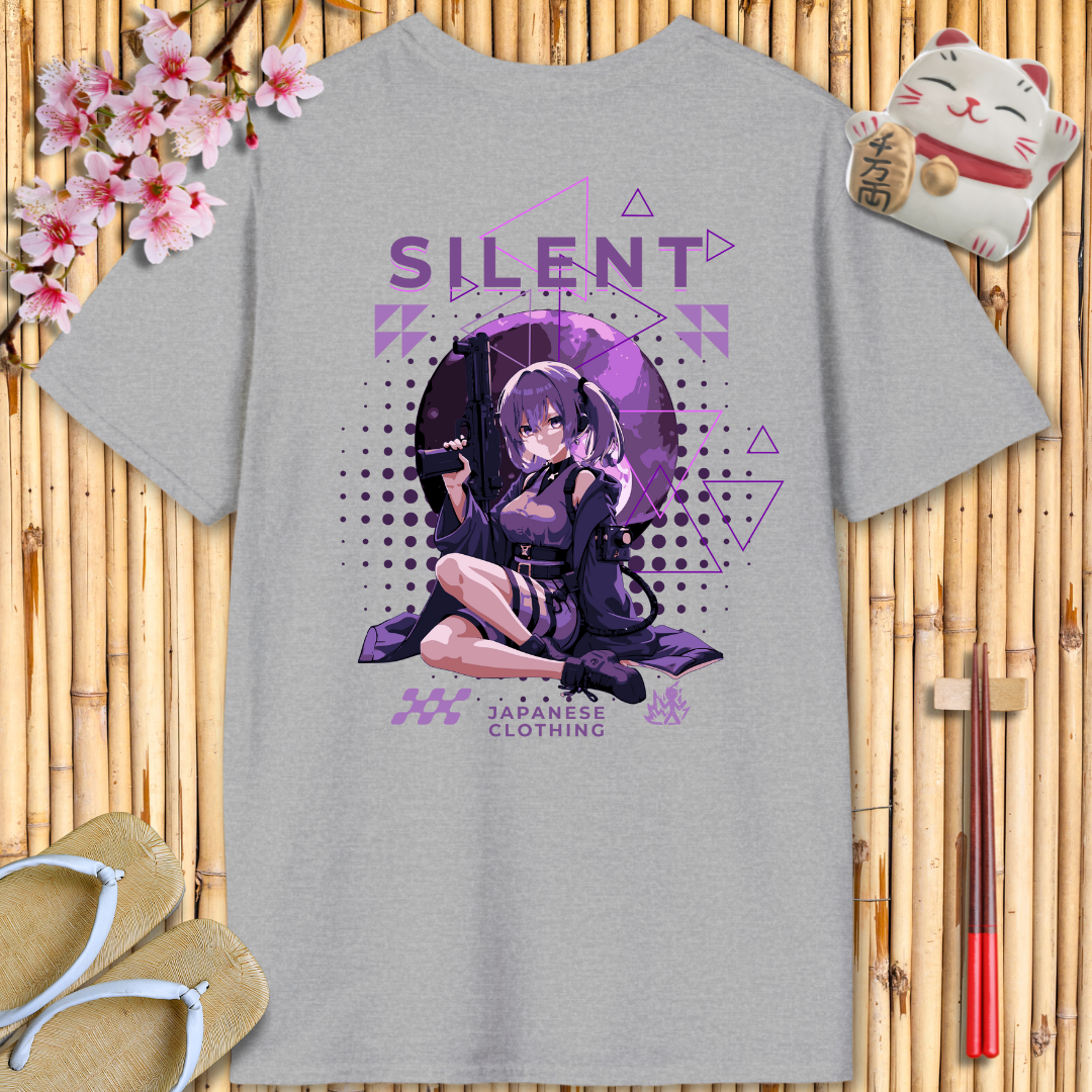 Silent Girl Purple Back Unisex Softstyle T-Shirt