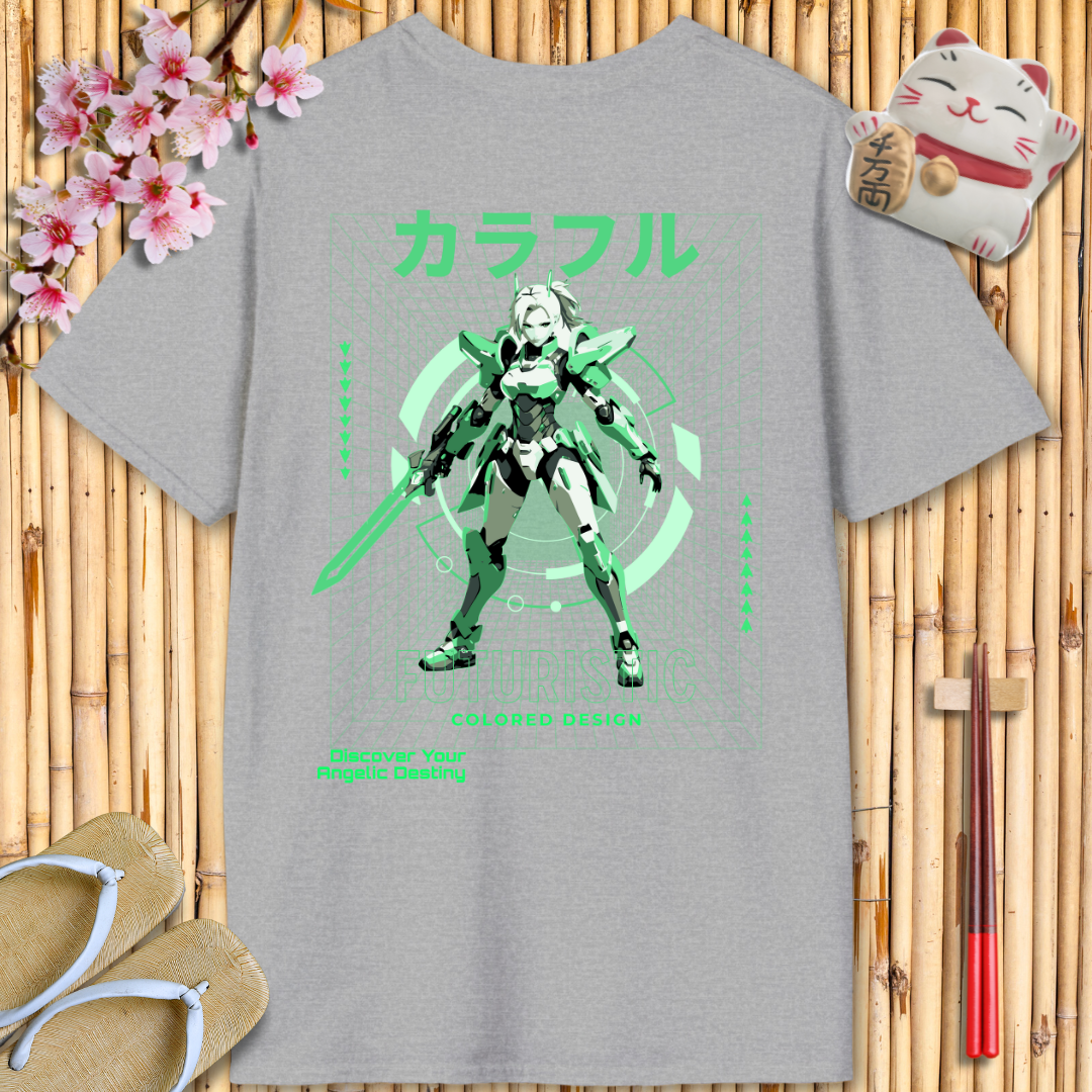 Cybergirl Green Back Unisex Softstyle T-Shirt