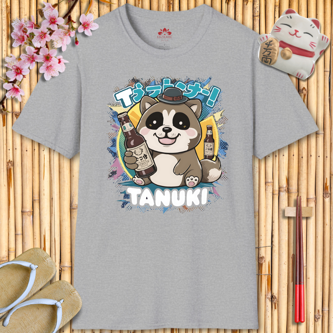 Kawaii Tanuki Beer Unisex Softstyle T-Shirt