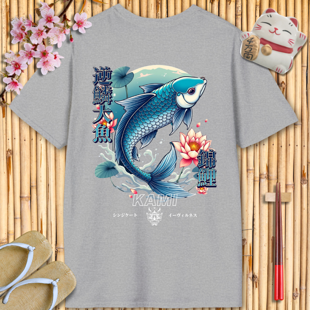 Blue carp Back Unisex Softstyle T-Shirt