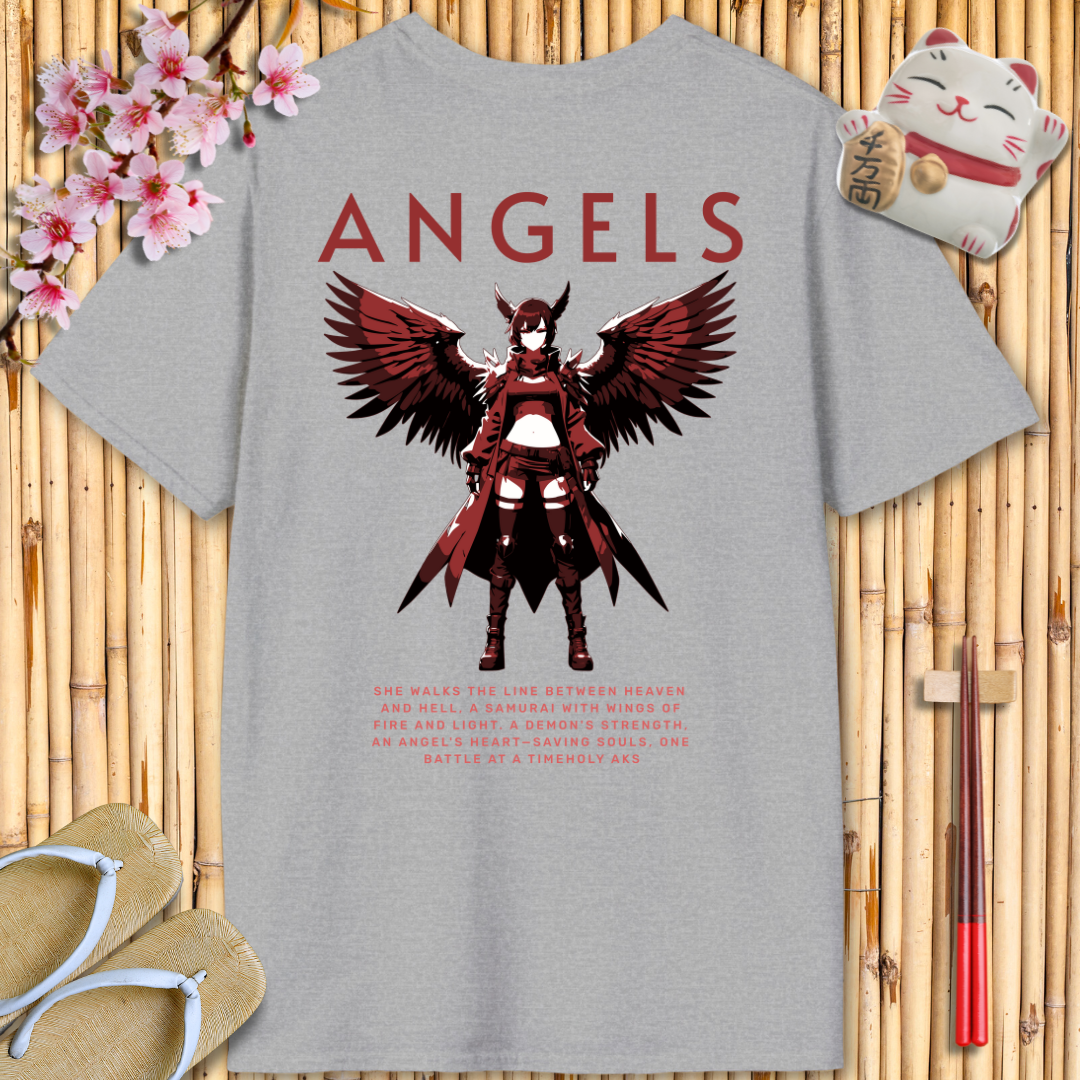 Angels Red Back Unisex Softstyle T-Shirt