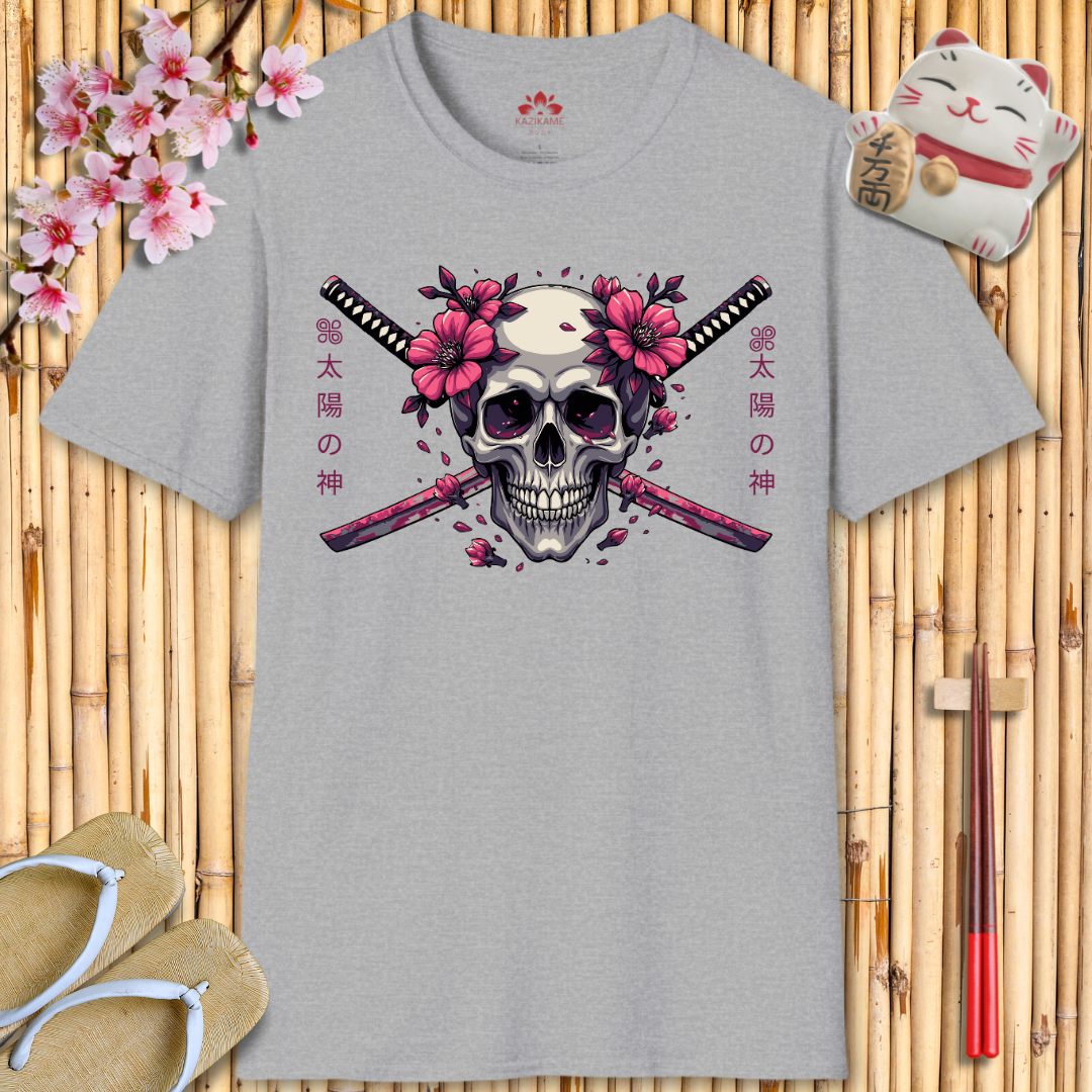 Skull Katana Pink Unisex Softstyle T-Shirt