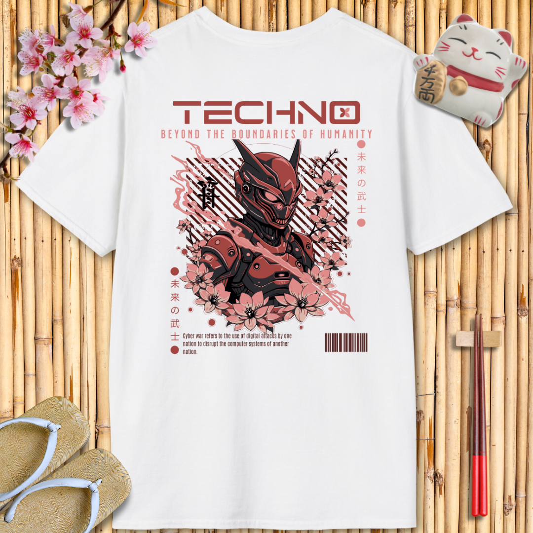 Techno Ninja Red Back Unisex Softstyle T-Shirt