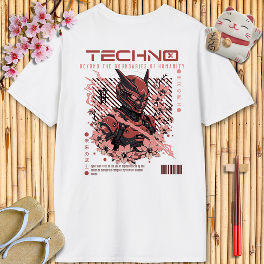 Techno Ninja Red Back Unisex Softstyle T-Shirt