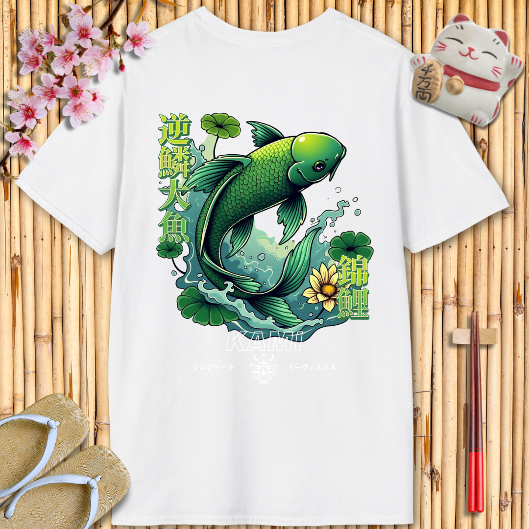 Green carp Back Unisex Softstyle T-Shirt