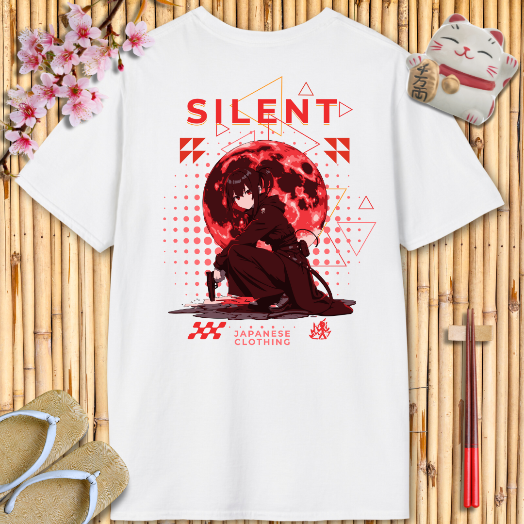 Silent Girl Red Back Unisex Softstyle T-Shirt