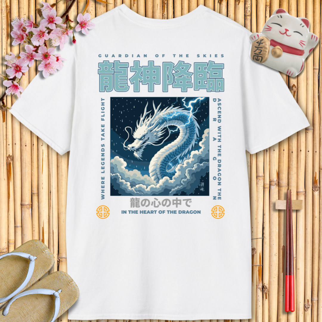 White dragon Back Unisex Softstyle T-Shirt