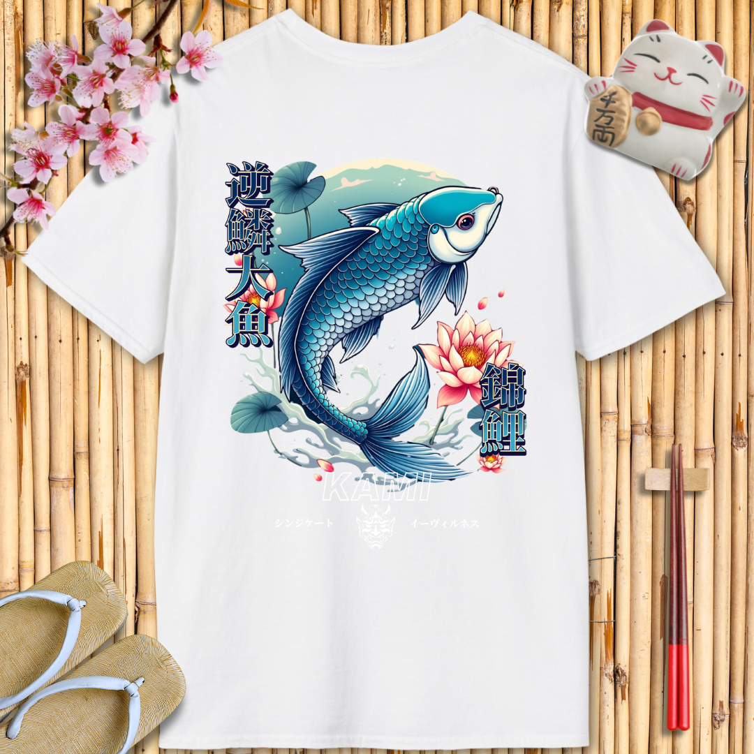 Blue carp Back Unisex Softstyle T-Shirt