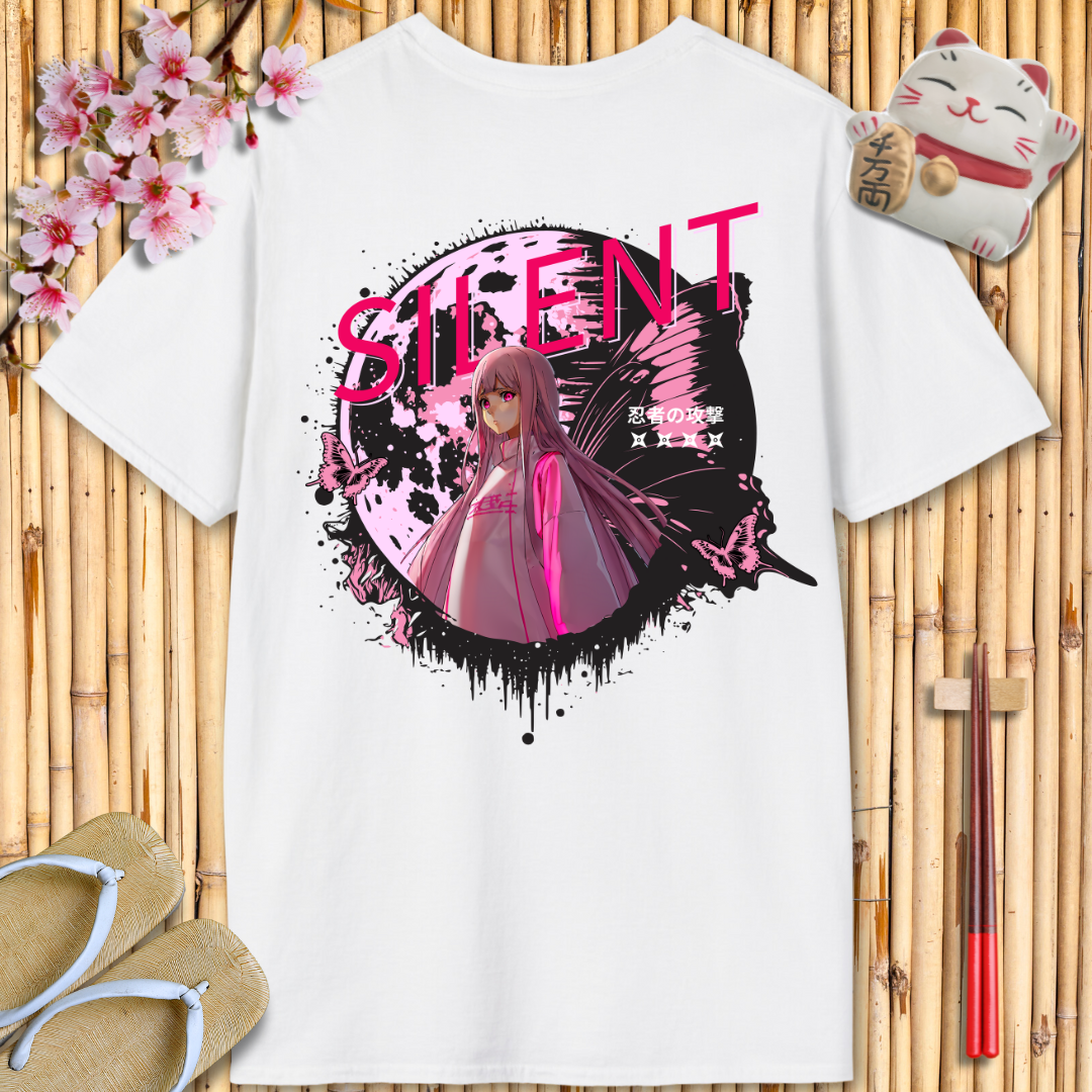 Silent Girl Pink Back Unisex Softstyle T-Shirt