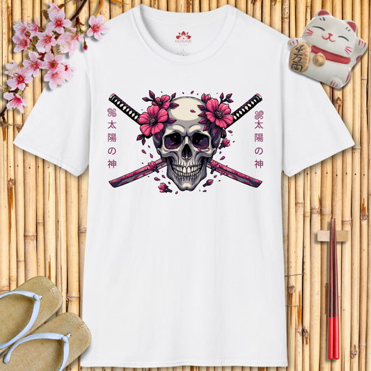 Skull Katana Pink Unisex Softstyle T-Shirt