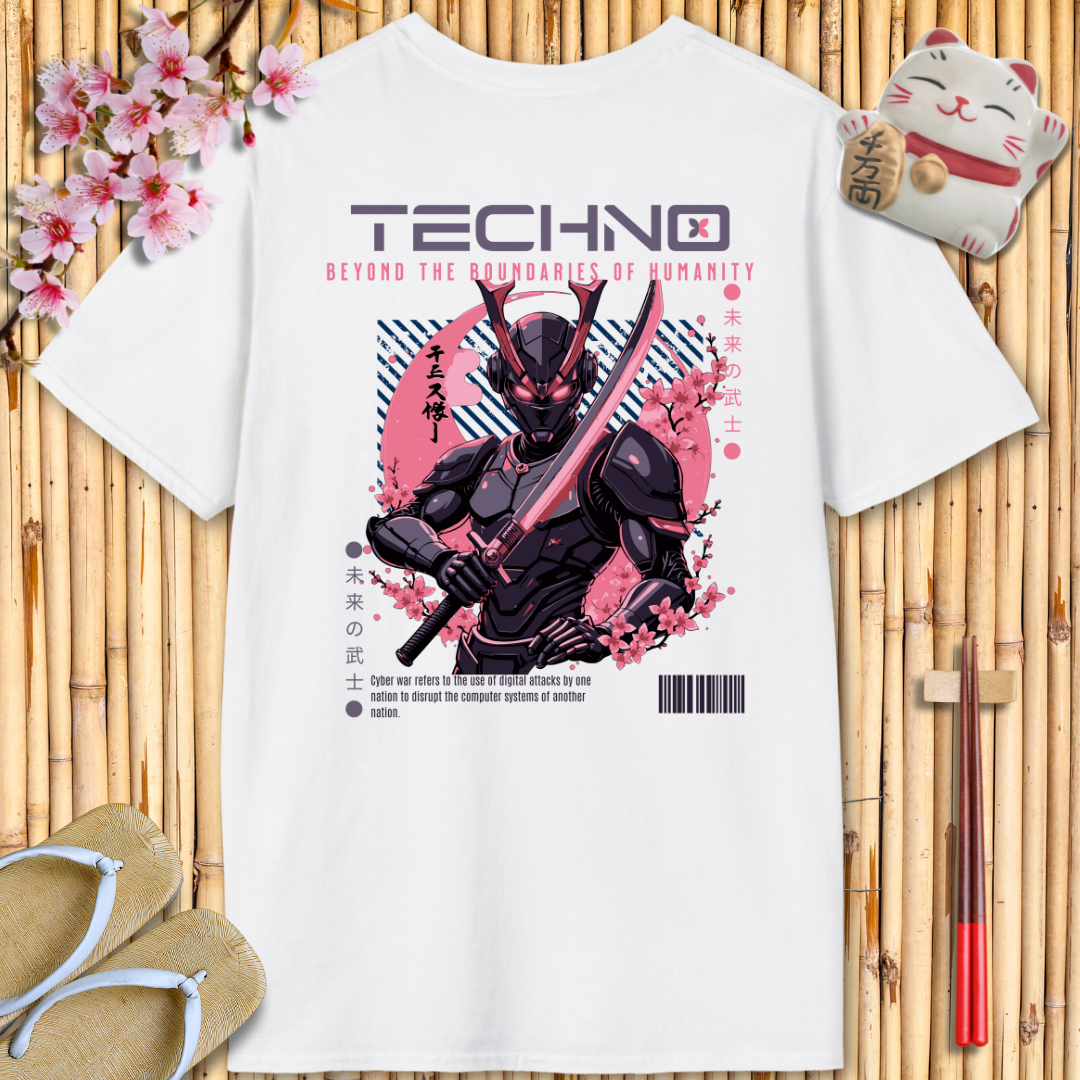 Techno Ninja Pink Back Unisex Softstyle T-Shirt