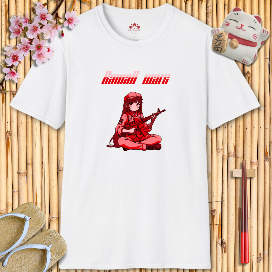 Kawaii Wars Pink Red Unisex Softstyle T-Shirt