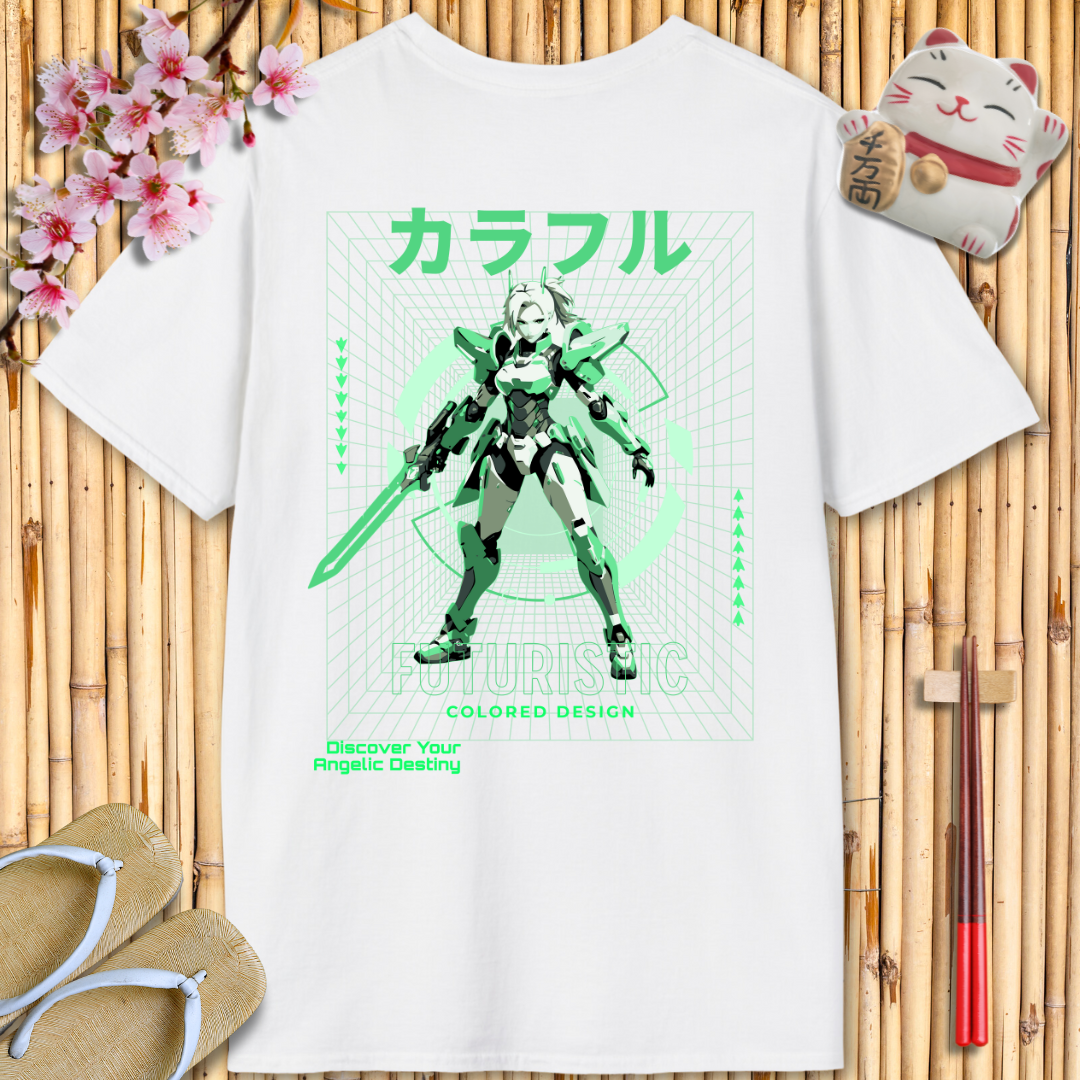 Cybergirl Green Back Unisex Softstyle T-Shirt