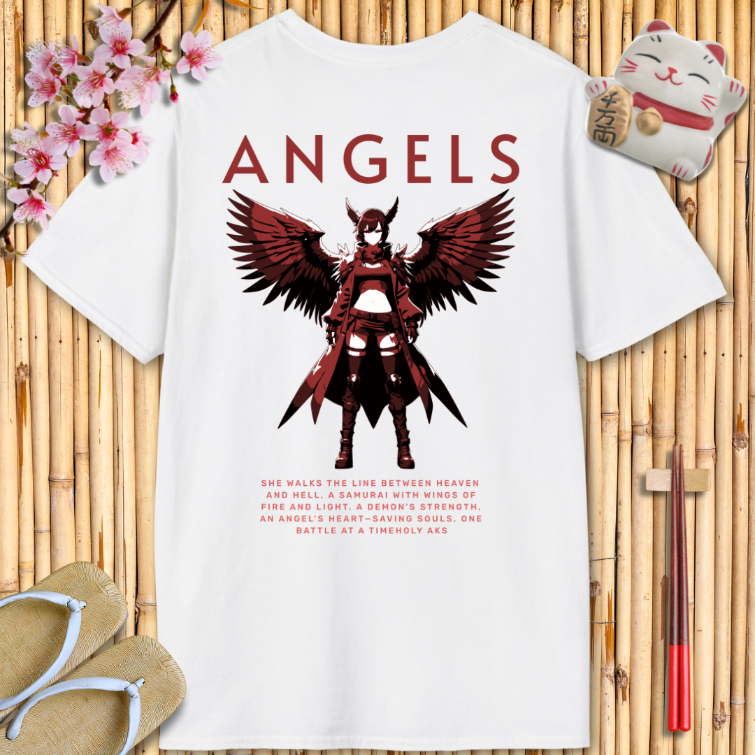 Angels Red Back Unisex Softstyle T-Shirt