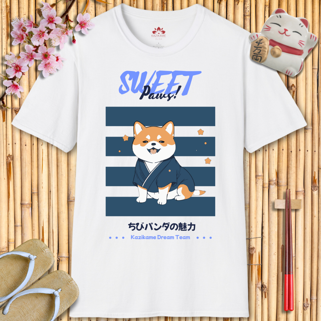 Sweet Paws Shiba blue Unisex Softstyle T-Shirt