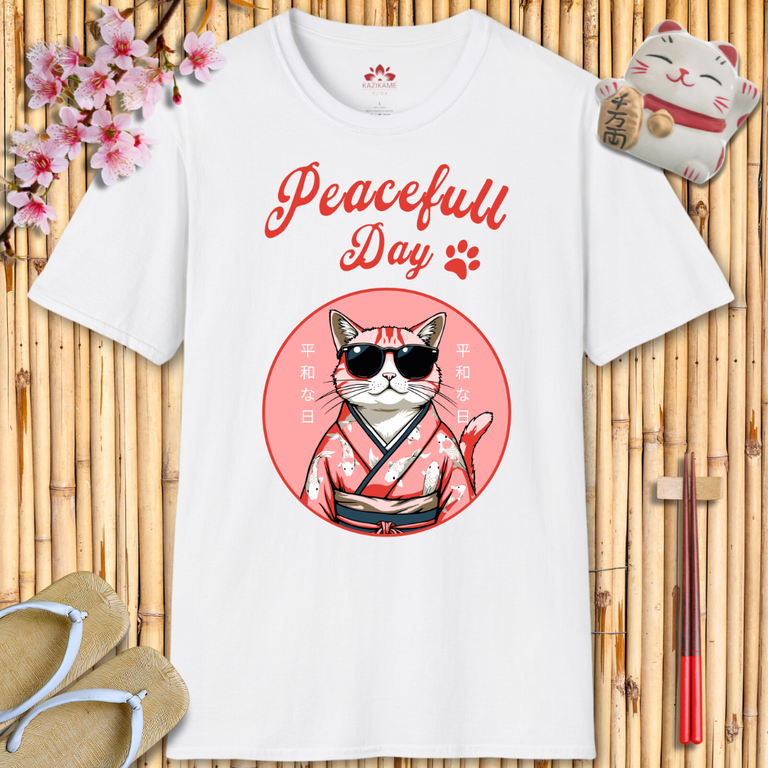 Peacefull Day Cat Unisex Softstyle T-Shirt